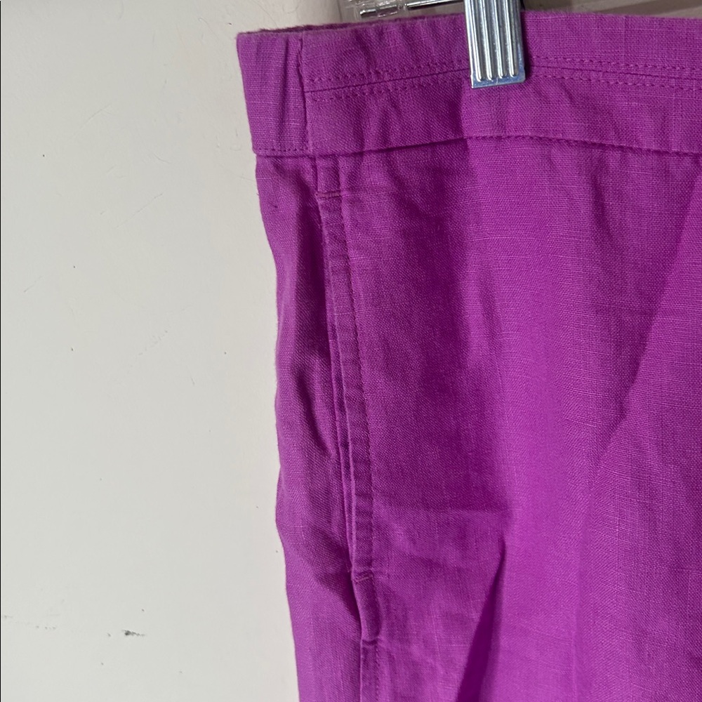 J. JILL LOVE LINEN Wild Orchid Lilac Wide Leg Cropped Pants Size Medium - Picture 15 of 16